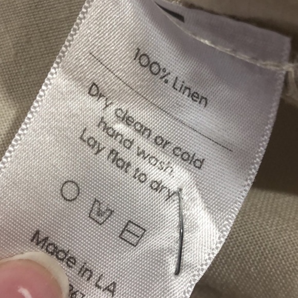 Mate the Label Logan Linen Top Boxy Button Down Short Sleeve Top Small - Picture 4 of 8